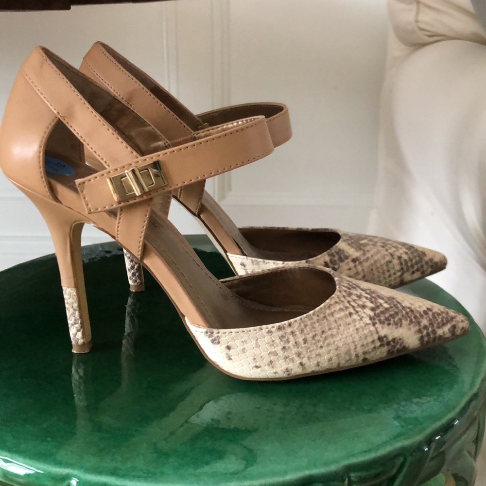 BCBGeneration Snakeskin Leather Heels